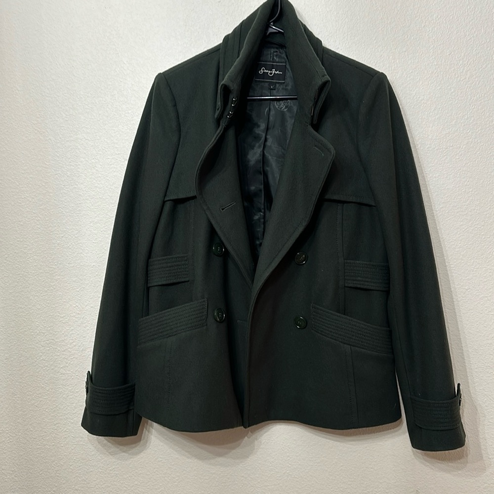 Hunter Green Wool Coat by Sean John